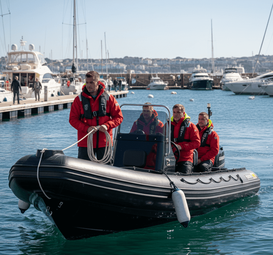 RIB coming alongside