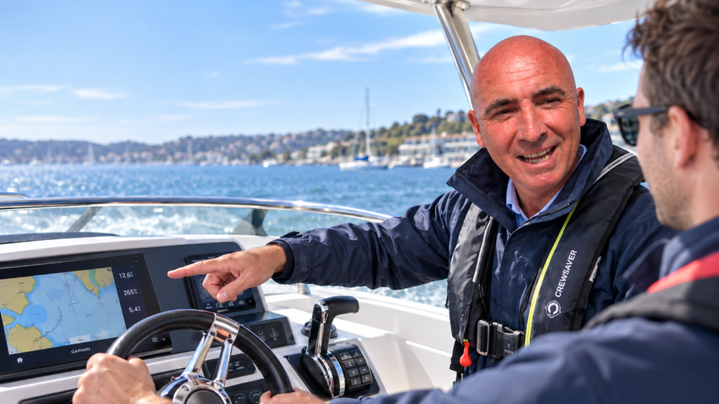 Steve Frankland providing powerboat tuition